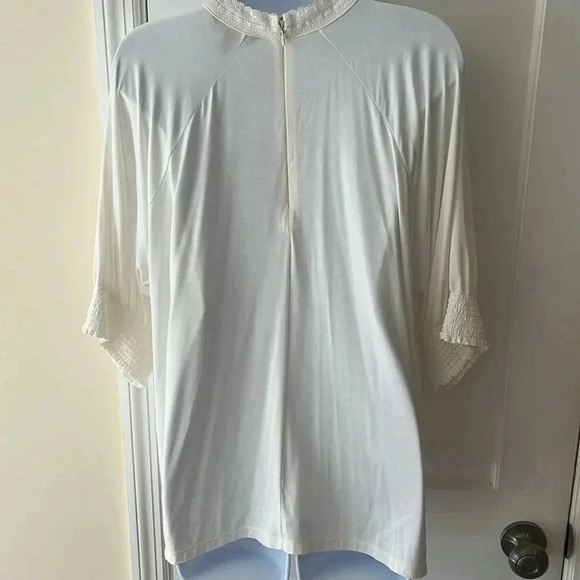 Lauren Ralph Lauren Lace Top Women’s XXL/TTG Ivory Blouse Cottage Core Coastal - Picture 5 of 17